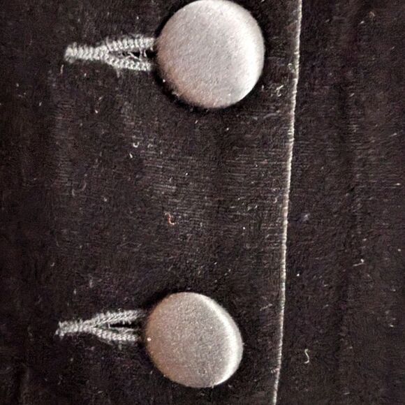 Luxury Silk Blend Black Velvet Blazer with Bow Accent Ribbon Detailing Size 6 - Picture 6 of 15